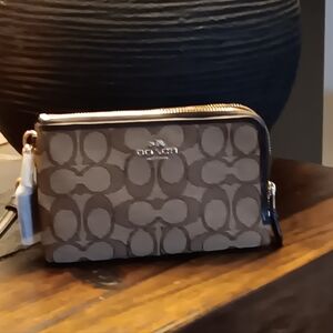 Coach Tan and Brown Signature Wristlet NEW NEVER USED WOT""